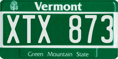 VT license plate XTX873
