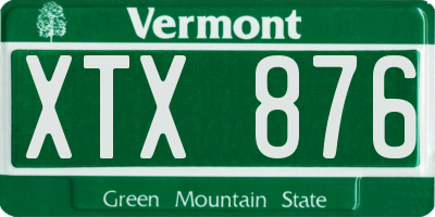 VT license plate XTX876