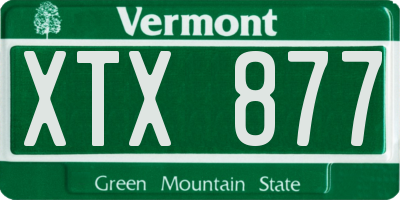 VT license plate XTX877