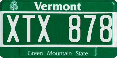 VT license plate XTX878