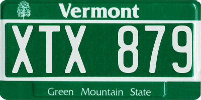 VT license plate XTX879