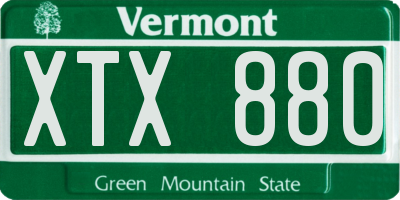 VT license plate XTX880