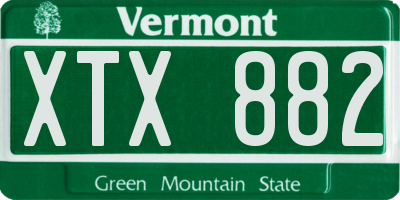 VT license plate XTX882