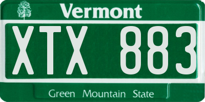 VT license plate XTX883