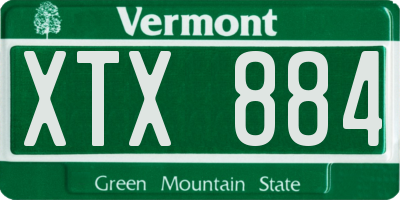VT license plate XTX884