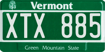 VT license plate XTX885