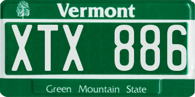 VT license plate XTX886