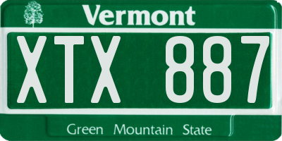 VT license plate XTX887