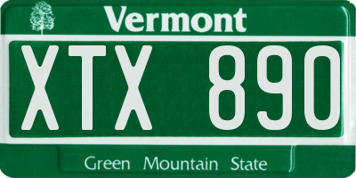 VT license plate XTX890