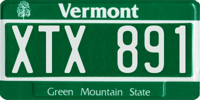 VT license plate XTX891