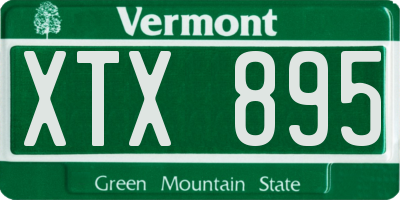 VT license plate XTX895
