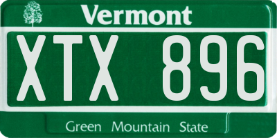 VT license plate XTX896