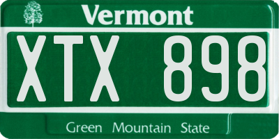 VT license plate XTX898