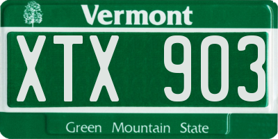 VT license plate XTX903