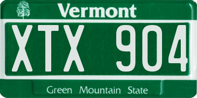 VT license plate XTX904