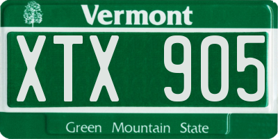 VT license plate XTX905