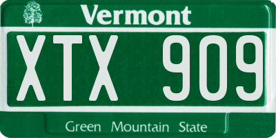 VT license plate XTX909
