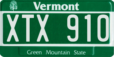 VT license plate XTX910