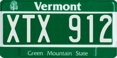 VT license plate XTX912