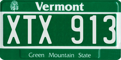 VT license plate XTX913