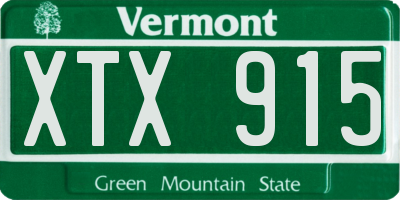 VT license plate XTX915