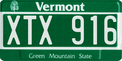 VT license plate XTX916