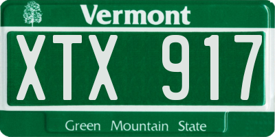 VT license plate XTX917