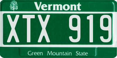 VT license plate XTX919