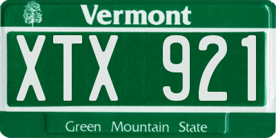 VT license plate XTX921