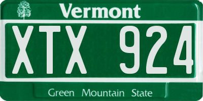 VT license plate XTX924