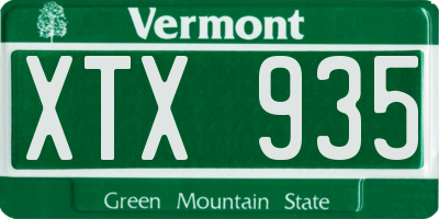 VT license plate XTX935
