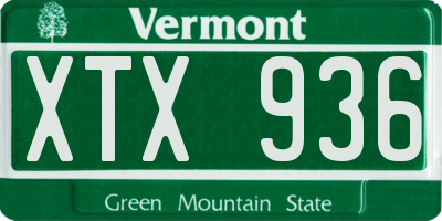VT license plate XTX936