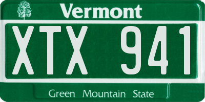 VT license plate XTX941