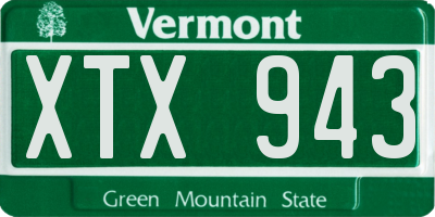 VT license plate XTX943