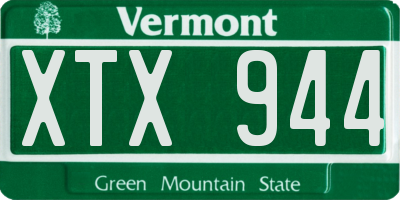 VT license plate XTX944