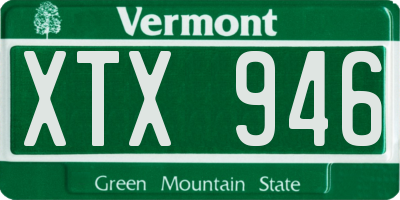 VT license plate XTX946