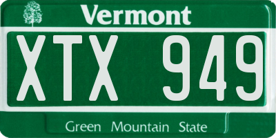 VT license plate XTX949