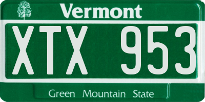 VT license plate XTX953