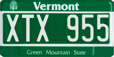 VT license plate XTX955