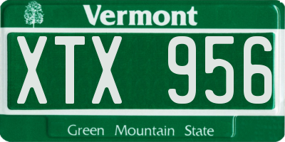 VT license plate XTX956