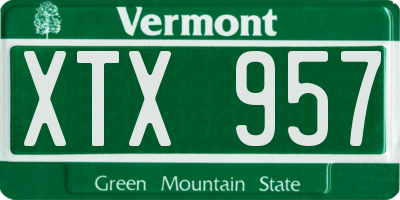 VT license plate XTX957