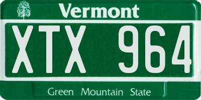 VT license plate XTX964