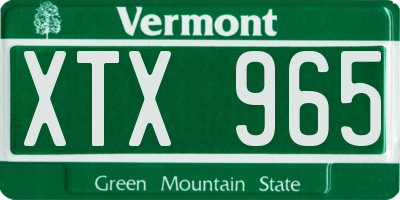 VT license plate XTX965
