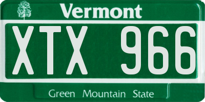 VT license plate XTX966