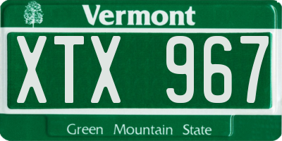 VT license plate XTX967