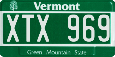 VT license plate XTX969