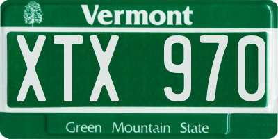 VT license plate XTX970