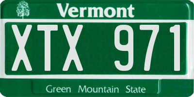 VT license plate XTX971