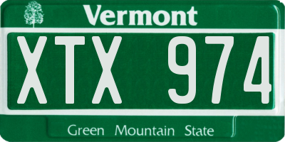 VT license plate XTX974
