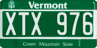 VT license plate XTX976